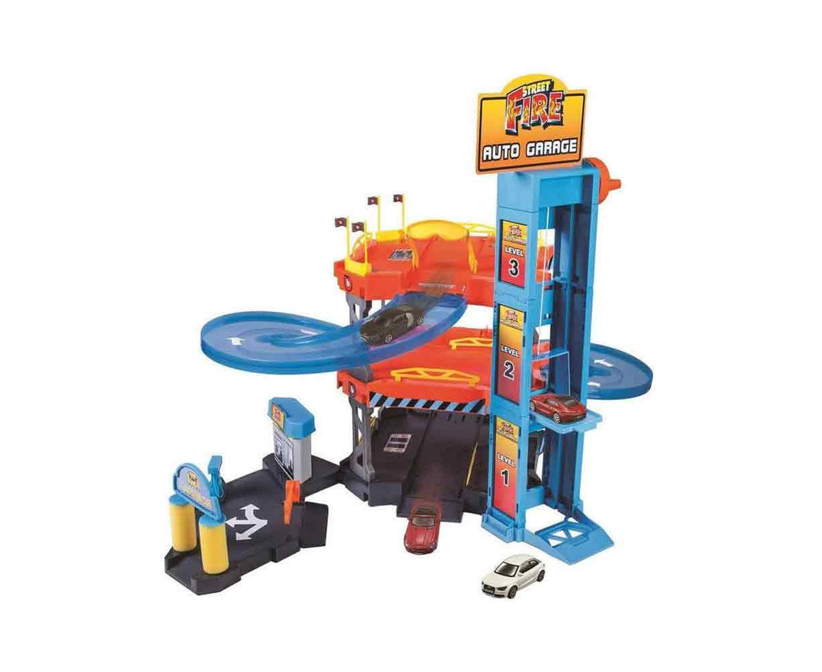 Bburrago Playset Garage Pista Stazione Dei Pompieri con 2 Macchinine Auto  1:43 - Bburago - Garage - Giocattoli