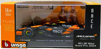 Bburago 2024 F1- Mclaren F1 MCL38 With Driver Figure #4 Lando Norris 1/43