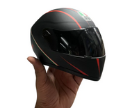 AGV Black With Red Stripes Miniature Motorcycle bike mini helmet