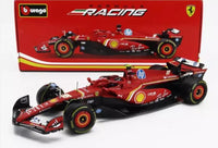 Bburago 2024 F1 Ferrari SF24 Ferrari Racing Team #55 Racing Carlos Sainz car 1/18