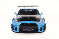 Solido 2024 Nissan GTR R35 with Liberty Walk Body Kit 2.0 Blue 1/18 scale diecast model car