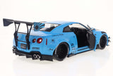 Solido 2024 Nissan GTR R35 with Liberty Walk Body Kit 2.0 Blue 1/18 scale diecast model car