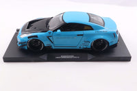 Solido 2024 Nissan GTR R35 with Liberty Walk Body Kit 2.0 Blue 1/18 scale diecast model car