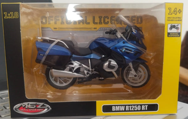 BMW R 1250 RT bike Diecast model Blue 1/18 scale miniature Bike model by Metal Speed ZONE