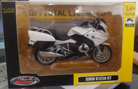 BMW R 1250 RT bike Diecast model white 1/18 scale miniature Bike model by Metal Speed ZONE MSZ