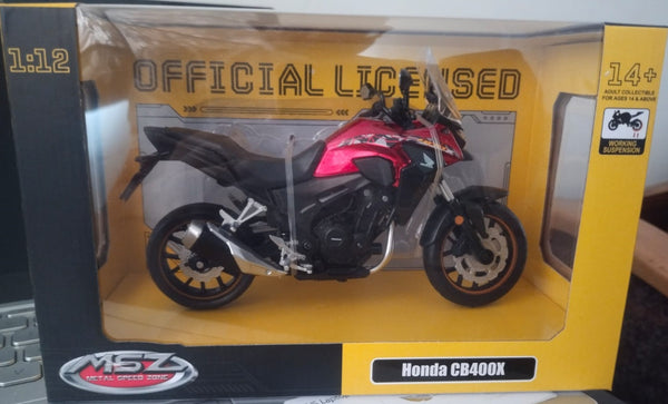 Honda CB400 X bike Diecast model Red 1/12 scale miniature Bike model by Metal Speed ZONE MSZ